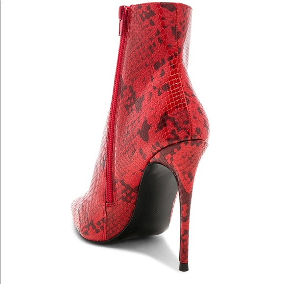 Red & Black Snake Ankle Boots - Picture 3 of 8